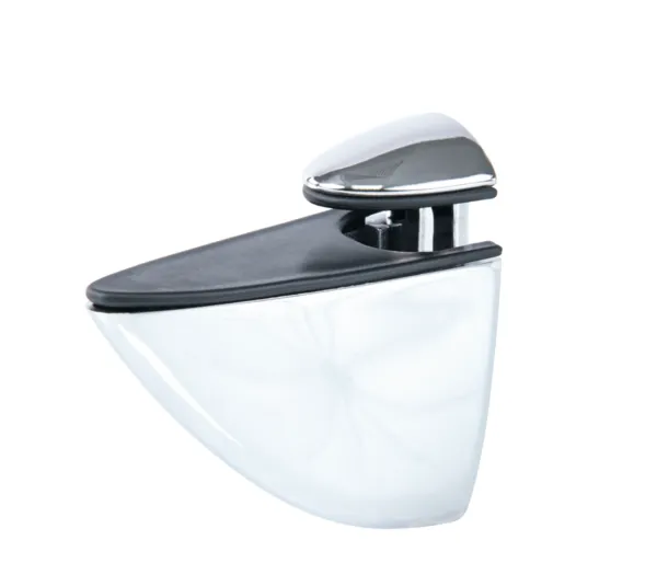 Glass-wooden shelf support, oval