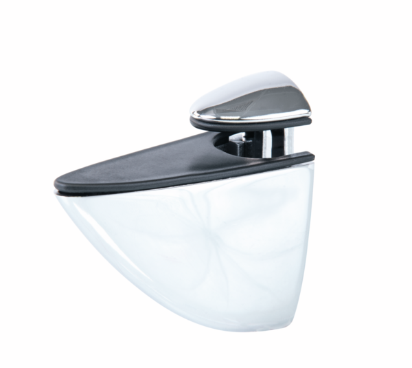 Glass-wooden shelf support, oval