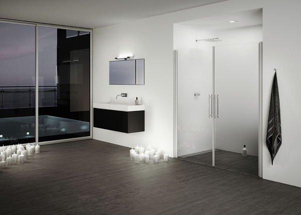 Profilé de porte de douche Aqua, verre-mur 90°