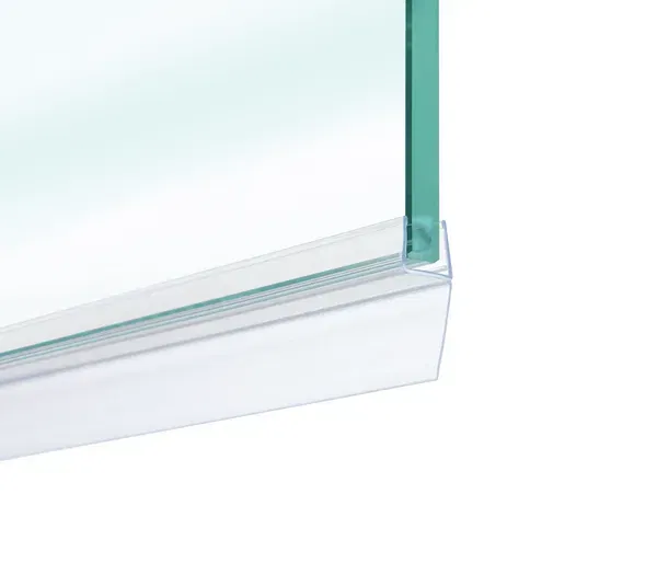 Shower door seal with long sealing lip