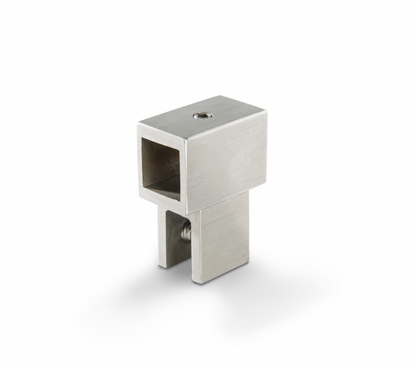 Glass connector Square 15, with through-opening