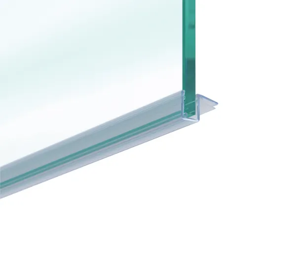 Shower door seal with 90° corner stop