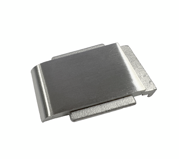Placa de seguridad con fijación por abrazadera, cuadrada, 70 x 55 mm, ancha