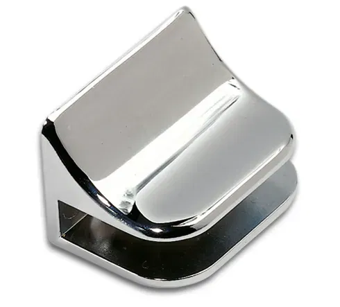 Glass shelf support concave