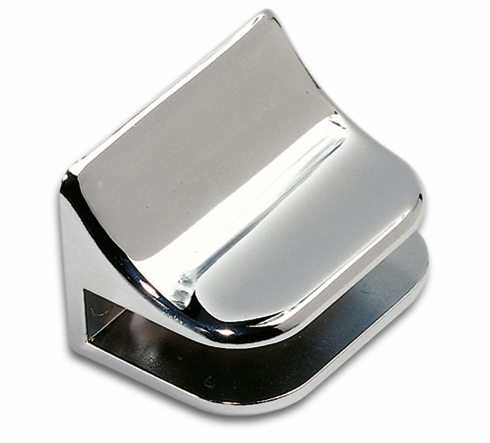 Glass shelf support concave