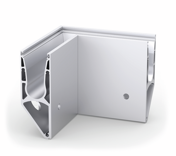 VetroMount® buitenhoek voor zijprofiel Y