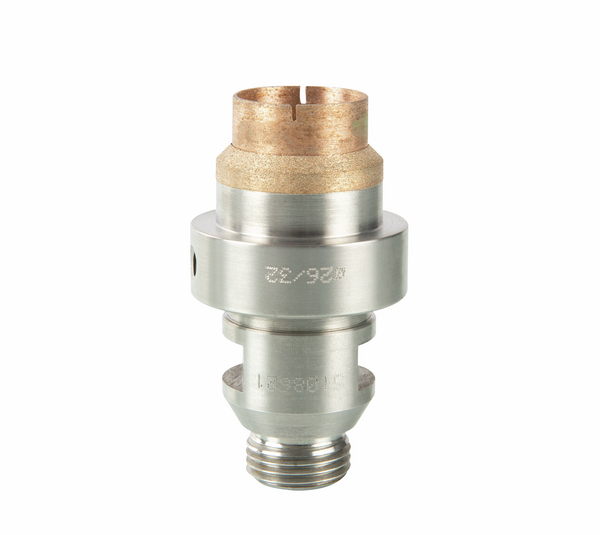 Industrial diamond hollow drill with countersink ring