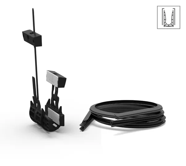 VetroMount® Montage-Set, mit Abdeckprofil