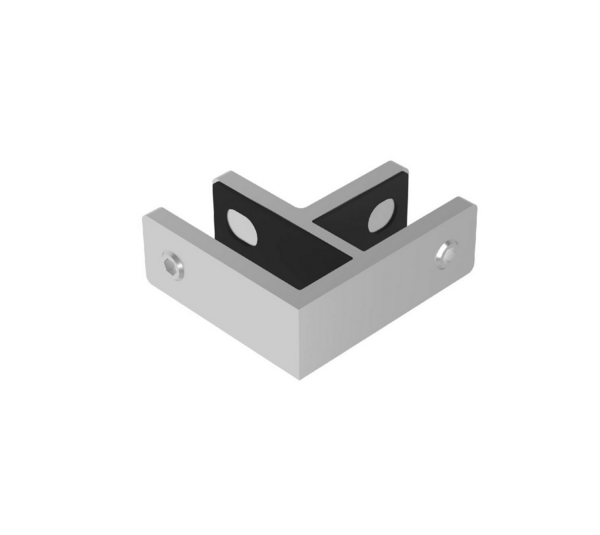 Connector glass-glass 90°, for 16.76 - 19 mm