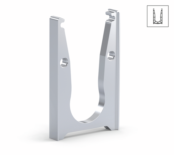 VetroMount® intermediate connector for drainage without cover profile