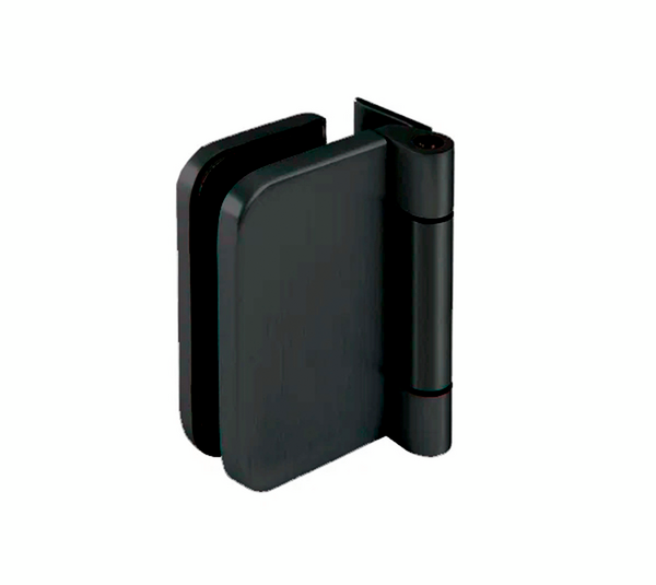 Frameless glass door hinge with screw-on plate, round