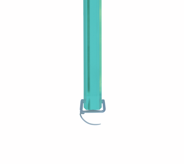Shower door seal with open sealing lip