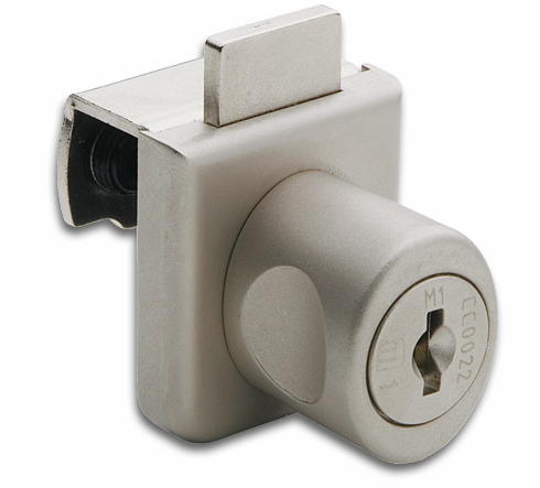 Glass door lock clamped