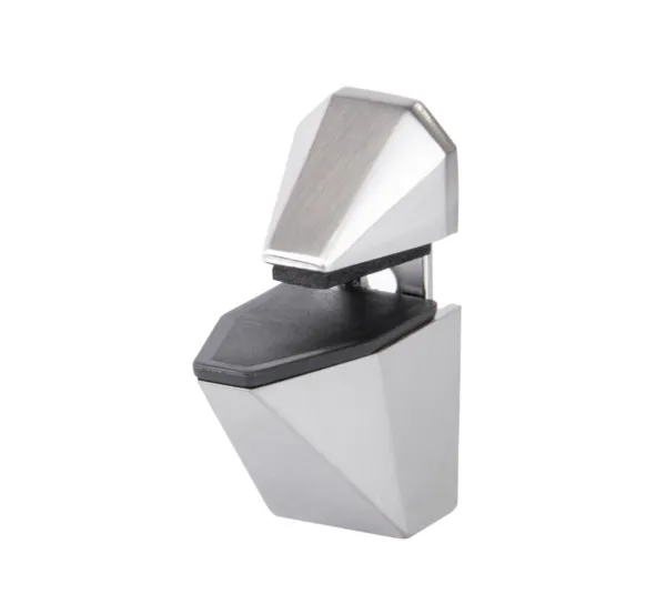 Glass-wooden shelf support, angular