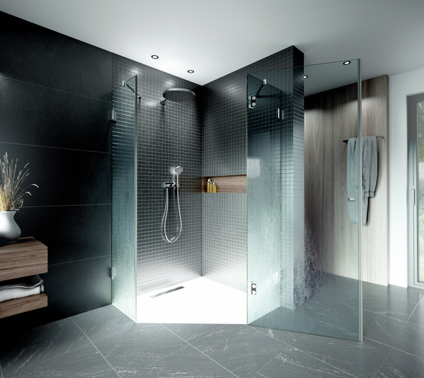 Duschtürband Madrid FM, Glas-Glas 135-180°