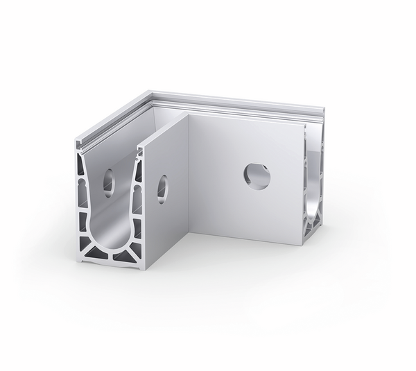 VetroMount® binnenhoek voor zijprofiel U