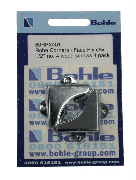 Robe corners, 1/2" no. 4 wood screws