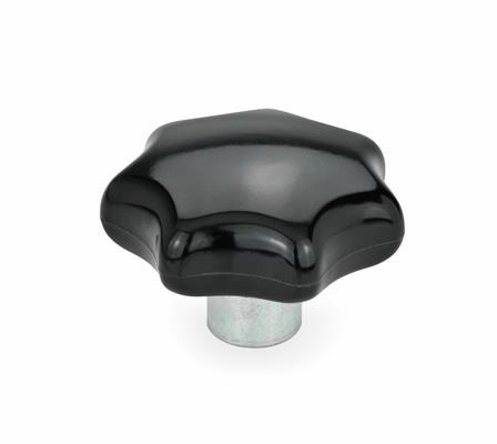 Star grip thermoset Ø 40 mm, M 8 thread, with protruding steel collar