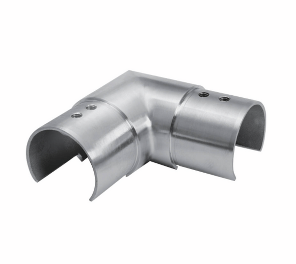 Angle connector, horizontal, ø 42.4 mm, open