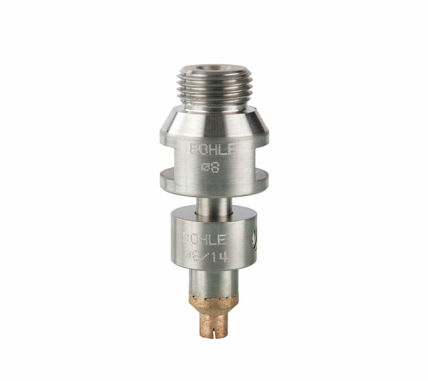 Industrial diamond hollow drill with countersink ring