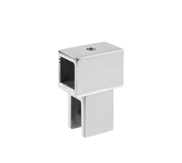 Glass connector Square 15, with through-opening