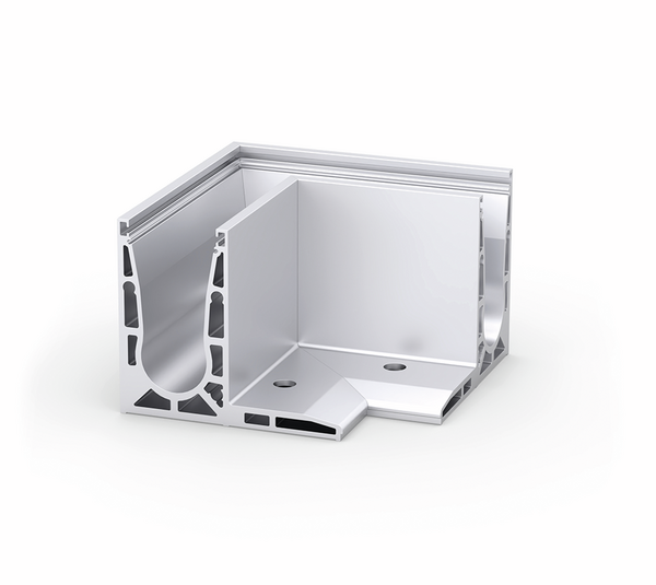 VetroMount® angolo interno per profilo a pavimento F