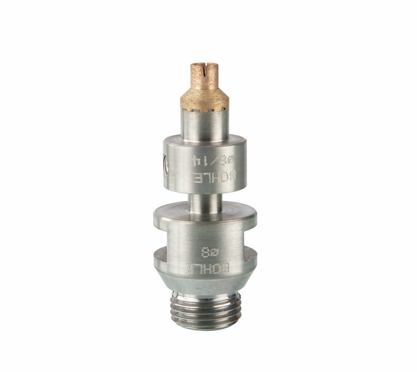 Industrial diamond hollow drill with countersink ring