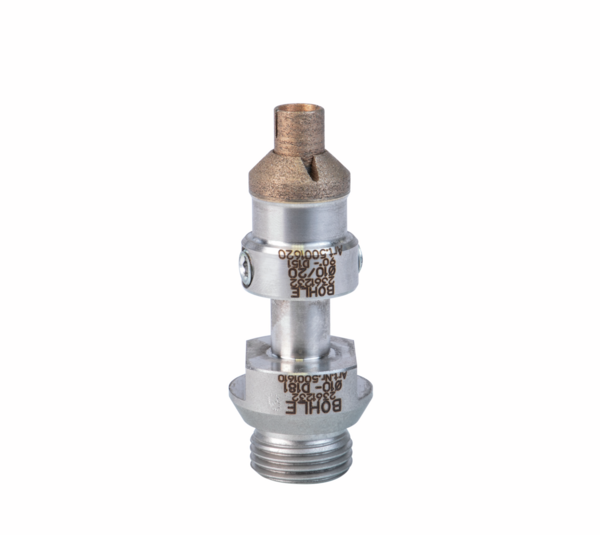 Industrial diamond hollow drill with countersink ring