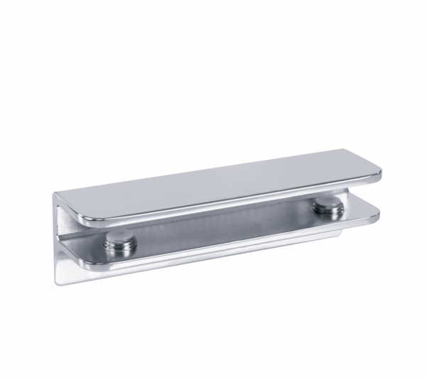 Glass shelf support angular, with extended support