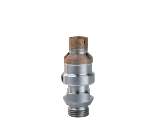 Industrial diamond hollow drill with countersink ring
