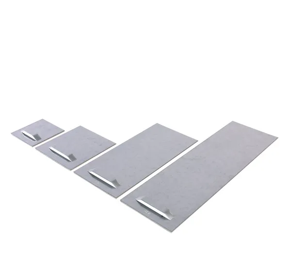 Spiegelblech mit einer Öse, selbstklebend, Pack mit 10 Stück