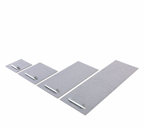 Mirror plate with one eyelet, self-adhesive