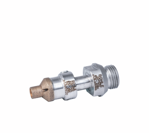 Industrial diamond hollow drill with countersink ring