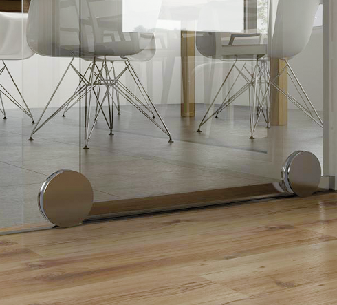 SlideTec Premium Floor Set Deckenmontage 1-flügelig mit Festverglasung