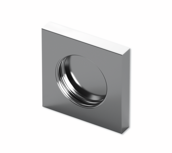 Finger pull handle, square, closed, self-adhesive