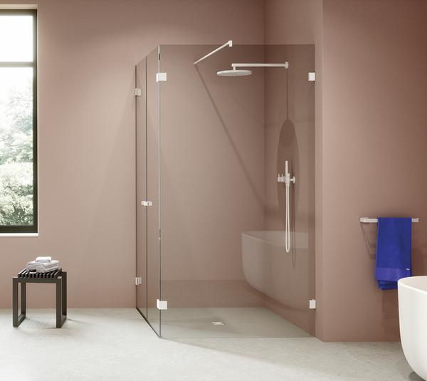 Paumelles de douche Juna®, verre-verre 90°