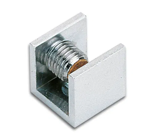 Glass shelf support angular made of brass profile