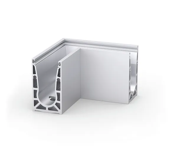 VetroMount® Corner for floor profile U