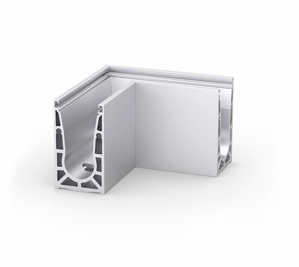 Angle VetroMount® pour profilé au sol U