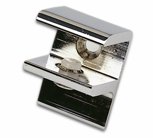 Soporte estante vidrio cuadr., perfil latón, prolong. soporte