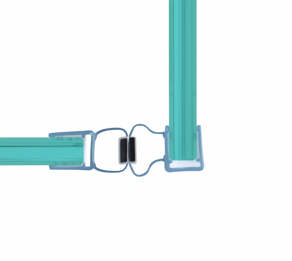Shower door seal with magnet 90° for swing doors