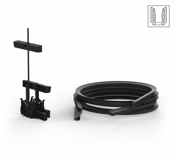 VetroMount® Heavy Duty Montage-Set, mit Abdeckprofil