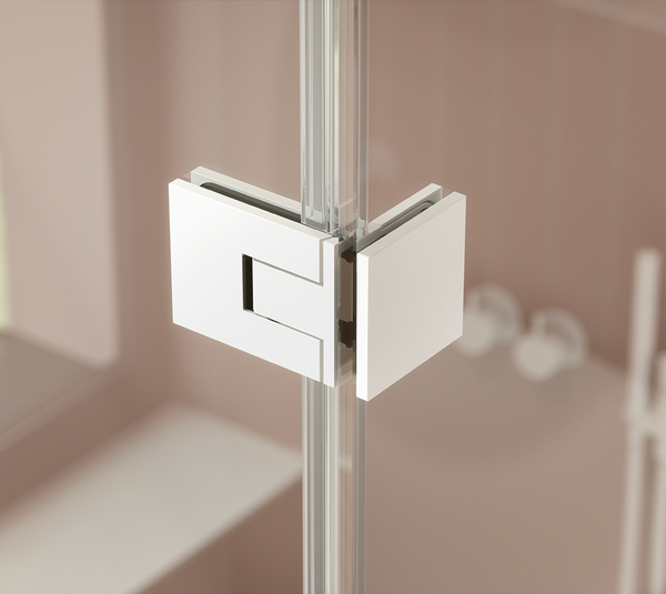 Shower door hinge Juna®, glass-wall 90°