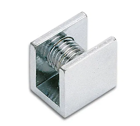 Glass shelf support angular made of brass profile