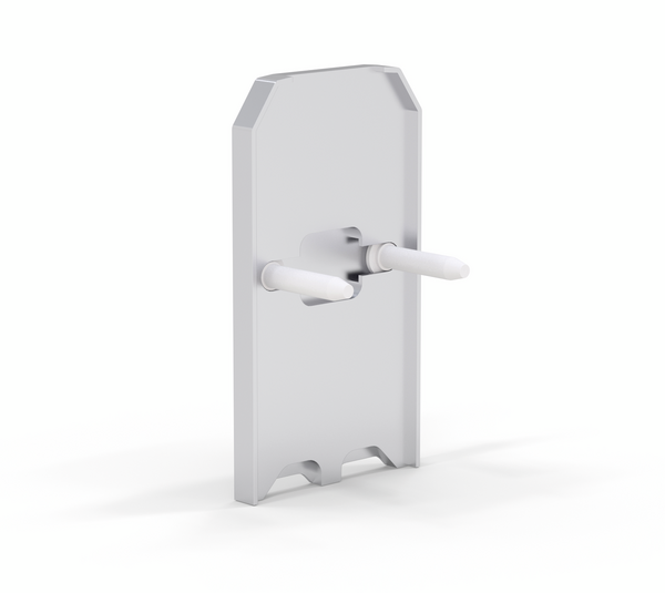 VetroMount® Slim end cap for U-shaped floor profile, with impact protection