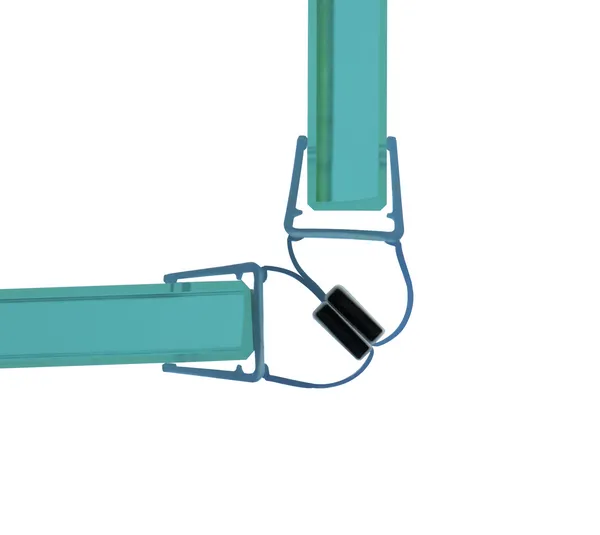 Shower door seal with magnet 90° for single-action doors