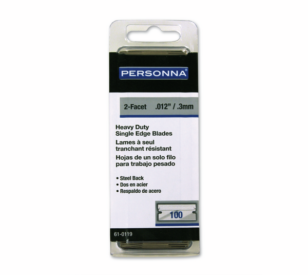 Blades, single edge, heavy duty, steel back