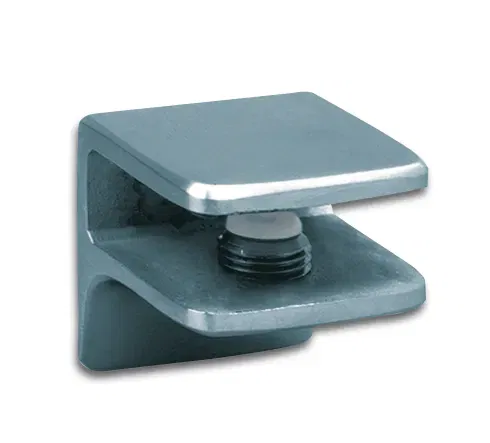 Glass shelf support angular, with extended support