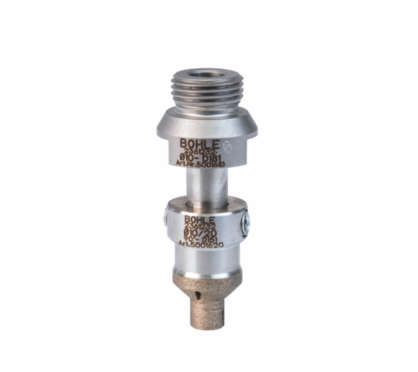 Industrial diamond hollow drill with countersink ring