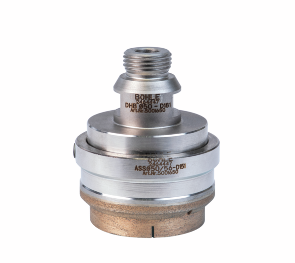 Industrial diamond hollow drill with countersink ring